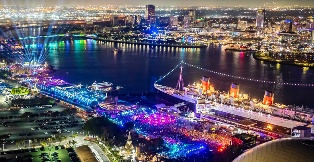 Historic Queen Mary hosting a vibrant festival event, Dreamstate