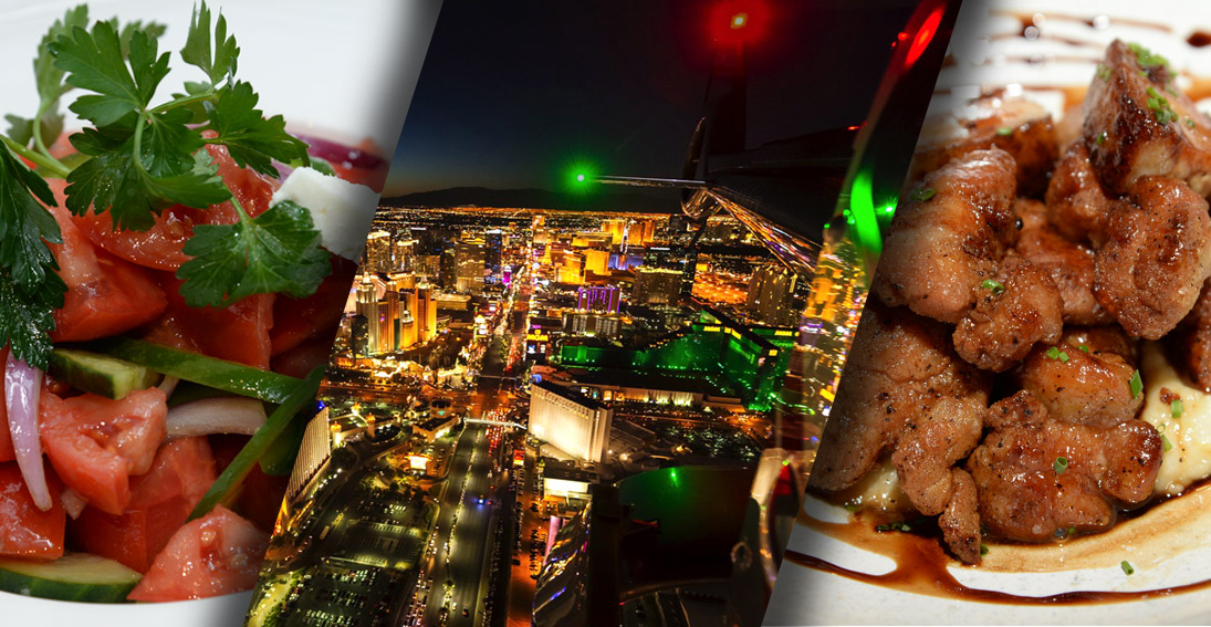 Experience a Las Vegas night flight and foodie tour in one amazing night