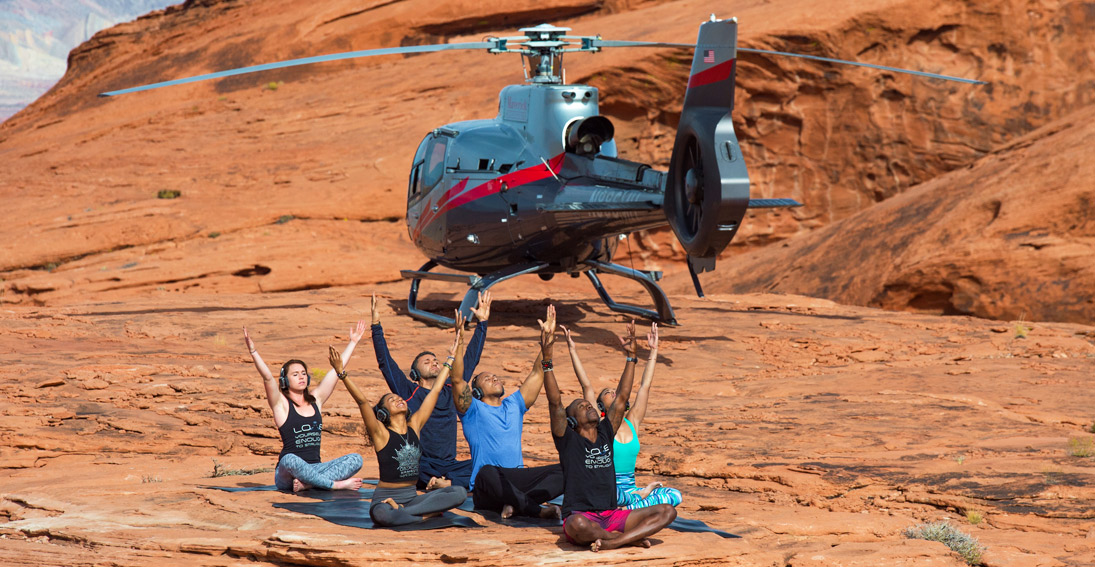 Maverick Helicopters and Silent Savasana bring you an exclusive yoga experience