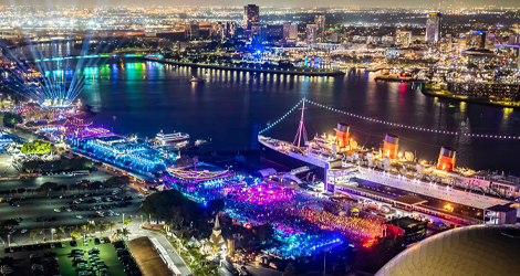 Aerial view of Day Trip Festival from helicopter