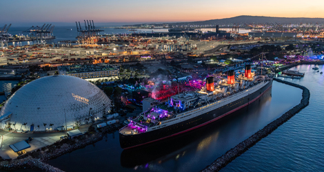 Aerial view of Day Trip Festival from helicopter