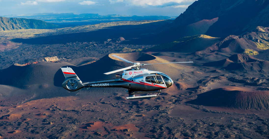 Haleakala Crater views on a helicopter tour of Maui