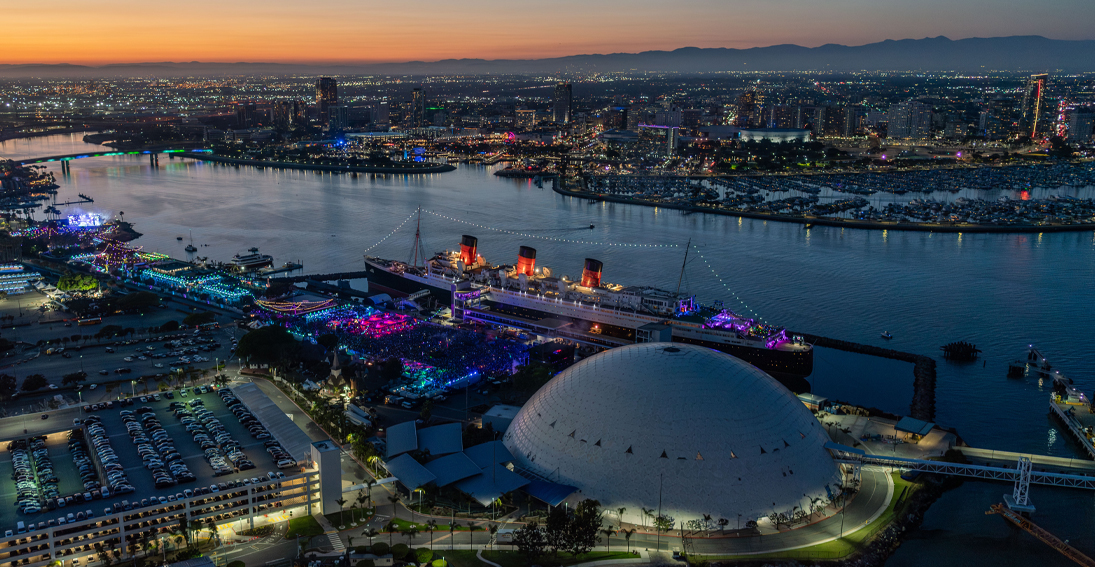 Scenic flight over Queen Mary Waterfront