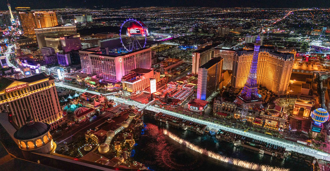 Vegas skyline & Grand Prix Circuit